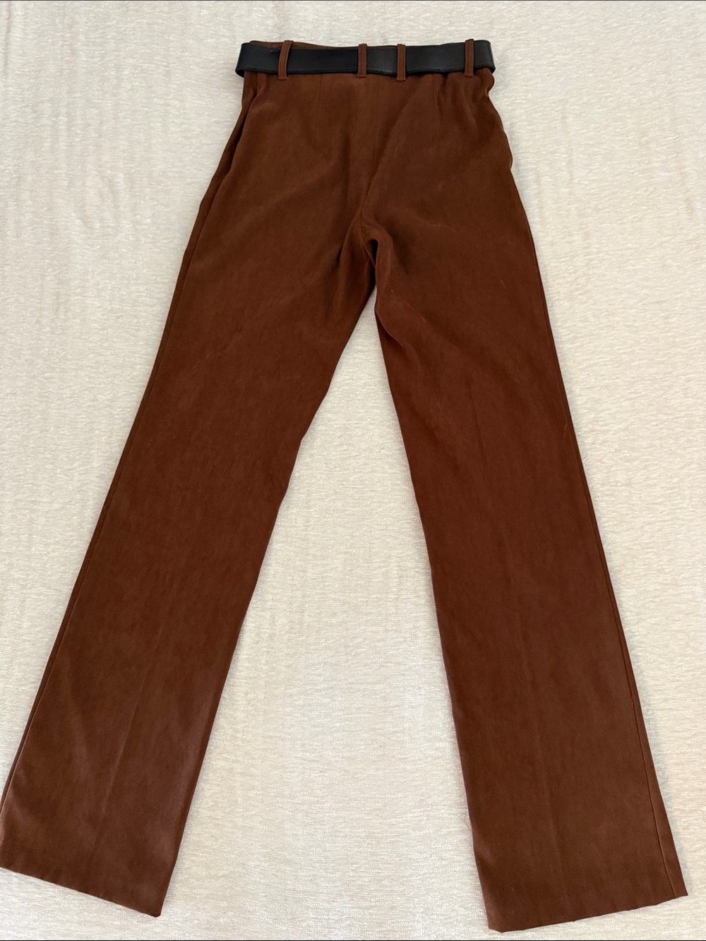 Laundry By Shelli Segal Brown High-Waist Wide Leg Trousers withBelt - Picture 2 of 6